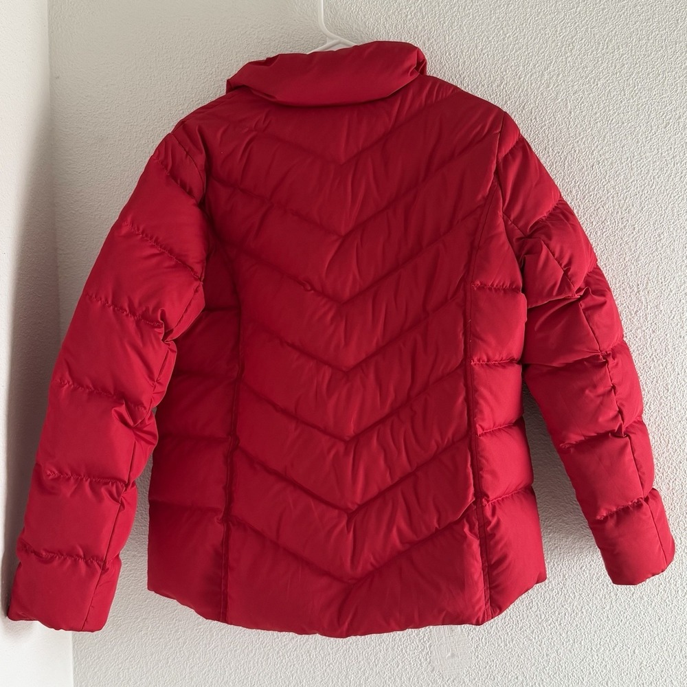 NEW Lands End Silver Premium Down 600 Filled Rich Red Womens‎ M/P Puffer Coat - Picture 2 of 13